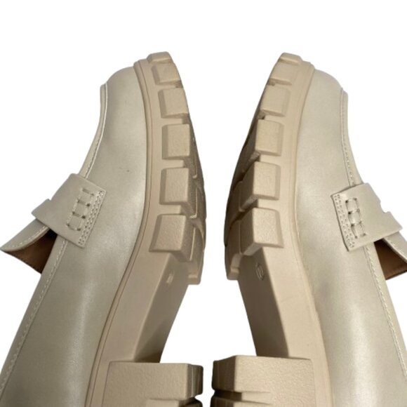 Hey Girl by Corkys Womens Chunky Platform Loafers Size 10 Ivory Academia Preppy - Picture 12 of 15